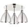 Ballston Dome 19.25"W 3 Light Polished Nickel Flush Mount w/ Nickel Sh