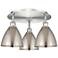 Ballston Dome 19.25"W 3 Light Satin Nickel Flush Mount w/ Nickel Shade