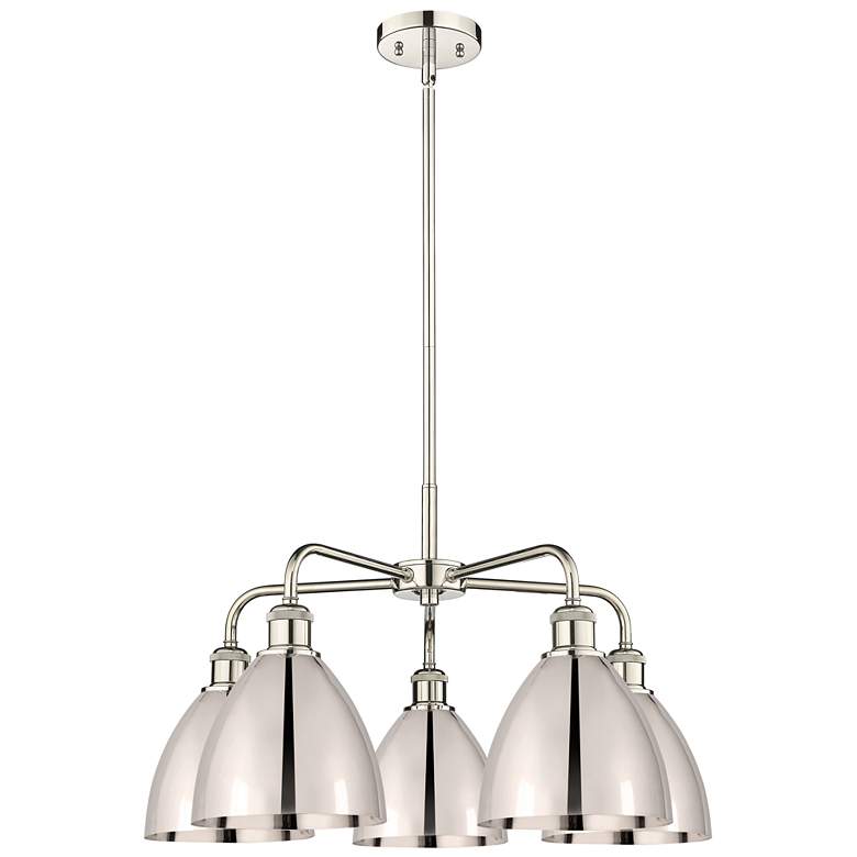 Image 1 Ballston Dome 25.5"W 5 Light Polished Nickel Stem Chandelier
