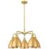 Ballston Dome 25.5"W 5 Light Satin Gold Stem Chandelier w/ Satin Gold