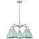 Ballston Dome 25.5"W 5 Light Satin Nickel Stem Chandelier w/ Seafoam S