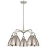 Ballston Dome 25.5"W 5 Light Satin Nickel Stem Chandelier