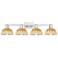 Ballston Dome 36"W 4 Light Brushed Nickel Bath Light w/ Fiber Shade