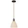 Ballston Dome 8"W Oil Rubbed Bronze Cord Mini Pendant w/ Fiber Shade