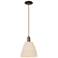 Ballston Dome 9"W Oil Rubbed Bronze Cord Mini Pendant w/ Fiber Shade