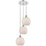 1_Ballston Farmhouse 15"W 3 Light Chrome Cord Pendant w/ White Shade
