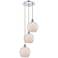 Ballston Farmhouse 15"W 3 Light Chrome Cord Pendant w/ White Shade