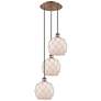 1_Ballston Farmhouse 15"W 3 Light Copper Cord Pendant w/ White Shade