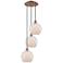 Ballston Farmhouse 15"W 3 Light Copper Cord Pendant w/ White Shade