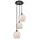 Ballston Farmhouse 15"W 3-Lt Black Brass Cord Pendant w/ White Shade