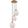 1_Ballston Farmhouse 15"W 3-Lt Brushed Brass Cord Pendant w/ White Shade