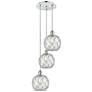 1_Ballston Farmhouse 15"W 3-Lt Chrome Cord Pendant w/ Clear White Shade