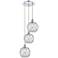 Ballston Farmhouse 15"W 3-Lt Chrome Cord Pendant w/ Clear White Shade