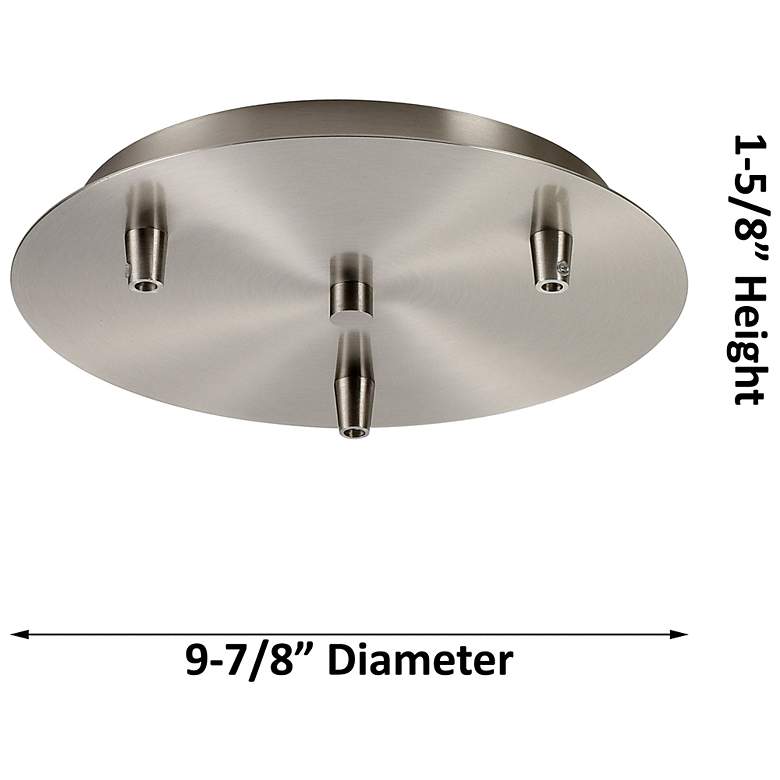 Image 2 Ballston Farmhouse 15"W 3-Lt Chrome Cord Pendant w/ Clear White Shade more views