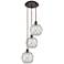 Ballston Farmhouse 15"W 3-Lt Oiled Bronze Cord Pendant w/ Clear White Shade