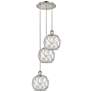 1_Ballston Farmhouse 15"W 3-Lt Polish Nickel Cord Pendant w/ Clear White