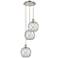 Ballston Farmhouse 15"W 3-Lt Polish Nickel Cord Pendant w/ Clear White