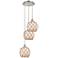 Ballston Farmhouse 15"W 3-Lt Polish Nickel Cord Pendant w/ White Brown