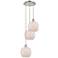 Ballston Farmhouse 15"W 3-Lt Polished Nickel Cord Pendant w/ White Shade