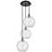 Ballston Farmhouse 17"W 3-Lt Black Brass Cord Pendant w/ Clear White Shade