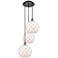 Ballston Farmhouse 17"W 3-Lt Black Brass Cord Pendant w/ White Shade