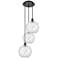 Ballston Farmhouse 17"W 3-Lt Black Cord Pendant w/ Clear White Shade