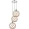 Ballston Farmhouse 17"W 3-Lt Chrome Cord Pendant w/ Clear Brown Shade