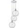 Ballston Farmhouse 17"W 3-Lt Chrome Cord Pendant w/ Clear White Shade