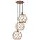Ballston Farmhouse 17"W 3-Lt Copper Cord Pendant w/ Clear Brown Shade