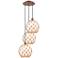 Ballston Farmhouse 17"W 3-Lt Copper Cord Pendant w/ White Brown Shade