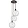 Ballston Farmhouse 17"W 3-Lt Oiled Bronze Cord Pendant w/ Clear White Shade