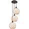 Ballston Farmhouse 17"W 3-Lt Oiled Bronze Cord Pendant w/ White Brown Shade
