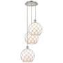 1_Ballston Farmhouse 17"W 3-Lt Polished Nickel Cord Pendant w/ White Shade