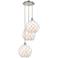 Ballston Farmhouse 17"W 3-Lt Polished Nickel Cord Pendant w/ White Shade
