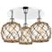 Ballston Farmhouse 20"W 3-Lt Chrome Flush Mount w/ Clear Brown Shade