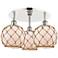 Ballston Farmhouse 20"W 3-Lt Polish Nickel Flush Mount w/ White Brown Shade