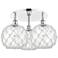 Ballston Farmhouse 22"W 3-Lt Chrome Flush Mount w/ Clear White Shade