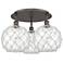 Ballston Farmhouse 22"W 3-Lt Oiled Bronze Flush Mount w/ Clear White Shade
