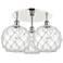 Ballston Farmhouse 22"W 3-Lt Polish Nickel Flush Mount w/ Clear White Shade