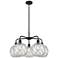 Ballston Farmhouse 27"W 5 Light Black Stem Chandelier w/ Clear White Shade