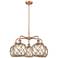 Ballston Farmhouse 27"W 5 Light Copper Stem Chandelier w/ Clear Brown Shade