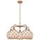 Ballston Farmhouse 27"W 5 Light Copper Stem Chandelier w/ White Brown Shade