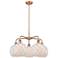 Ballston Farmhouse 27"W 5 Light Copper Stem Chandelier w/ White Shade