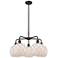Ballston Farmhouse 27"W 5 Light Oiled Bronze Stem Chandelier w/ White Shade