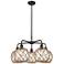 Ballston Farmhouse 27"W 5-Lt Oil Bronze Chandelier w/ Clear Brown Shade