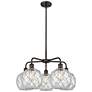 Ballston Farmhouse 27"W 5-Lt Oil Bronze Chandelier w/ Clear White Shade
