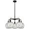 Ballston Farmhouse 27"W 5-Lt Oil Bronze Chandelier w/ Clear White Shade