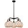 Ballston Farmhouse 27"W 5-Lt Oil Bronze Chandelier w/ White Brown Shade
