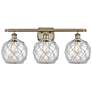1_Ballston Farmhouse 28"W 3 Light Brass Bath Light w/ Clear White Shade
