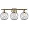 Ballston Farmhouse 28"W 3 Light Brass Bath Light w/ Clear White Shade